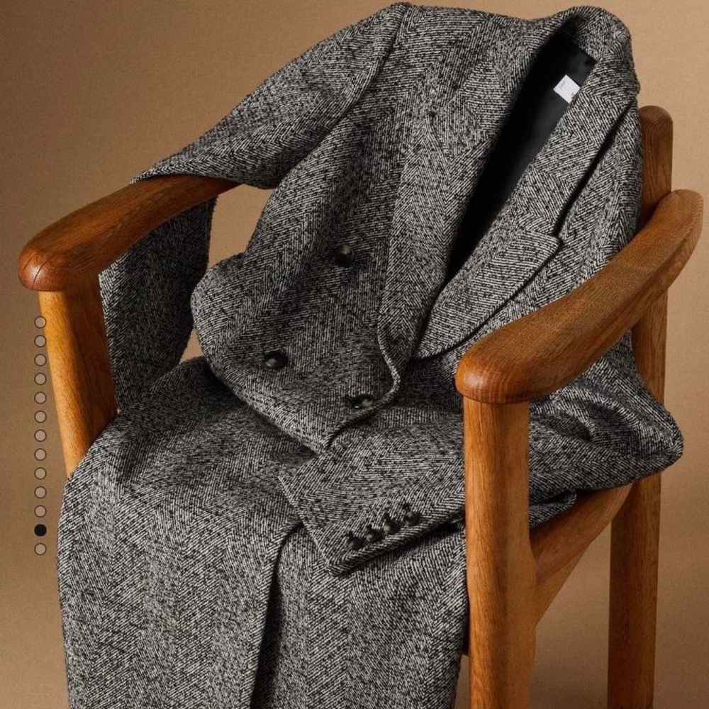 MANGO herringbone wool coat
